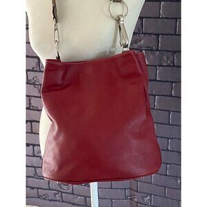 Allard Megeve Like New Made in Italy Carmine Red Bucket Style Leather Bag